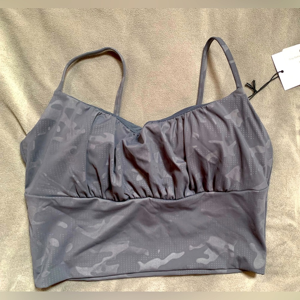 Gray Battleship Runched Bra
